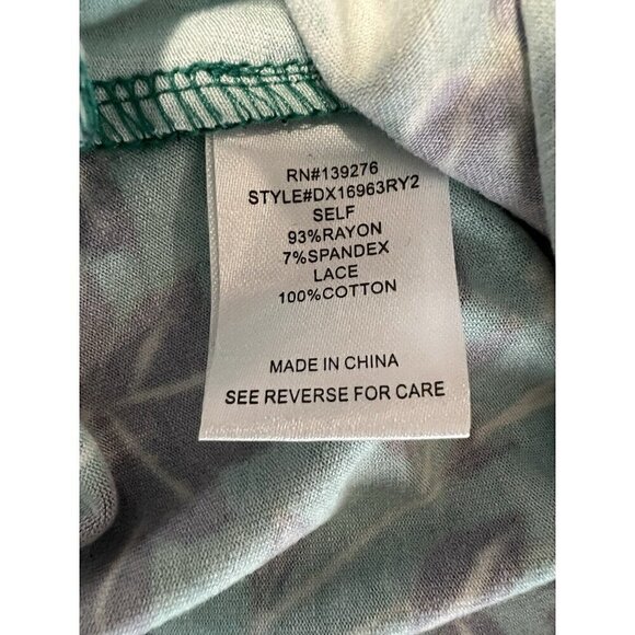 Daniel Rainn VNeck Crochet Detail Blouse~Sz 2X~Green Floral~Stitch Fix NWT~L7 06 - Picture 9 of 10